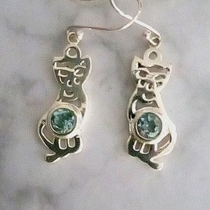 925 sterling silver kitty earrings